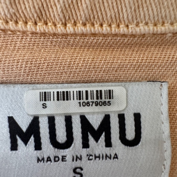 Show Me Your Mumu Outlaw Stretch Denim Romper in Tanlines Beige S - Picture 4 of 6